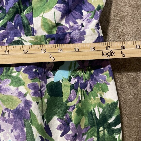 LAUREN RALPH LAUREN Dress Womens 14 Petite Floral Sleeveless Spring Summer Mid - Picture 8 of 9